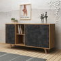 Hanah Home Consola Planky Roble y Gris Oscuro
